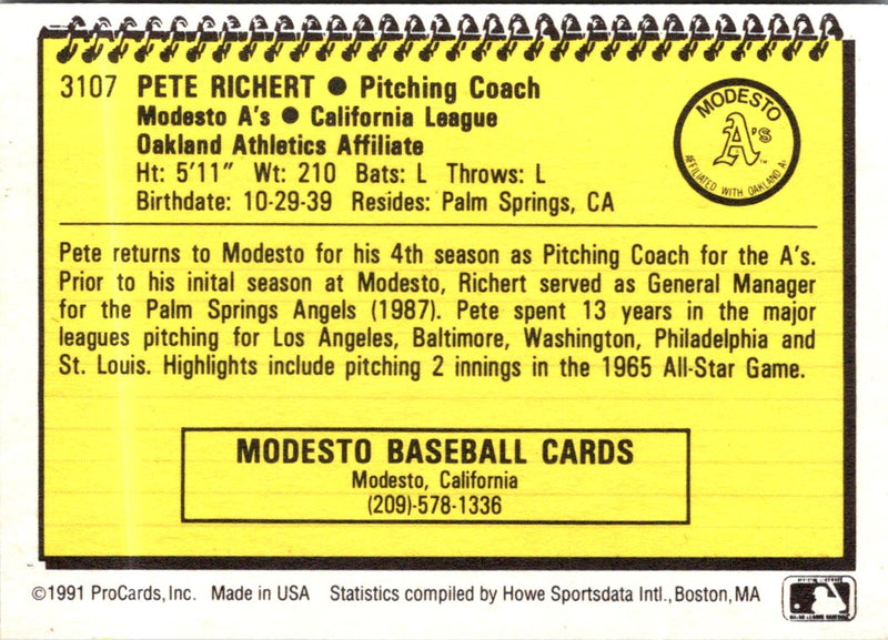 1991 ProCards Pete Richert