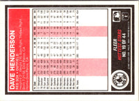 1987 Fleer Hottest Stars Dave Henderson #19