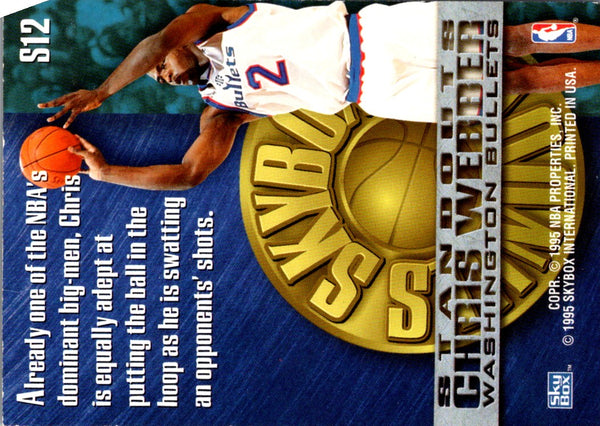 1995 SkyBox Premium Standouts Chris Webber #S12
