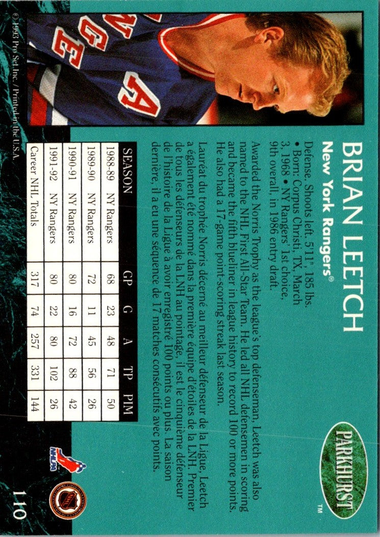1992 Parkhurst Brian Leetch