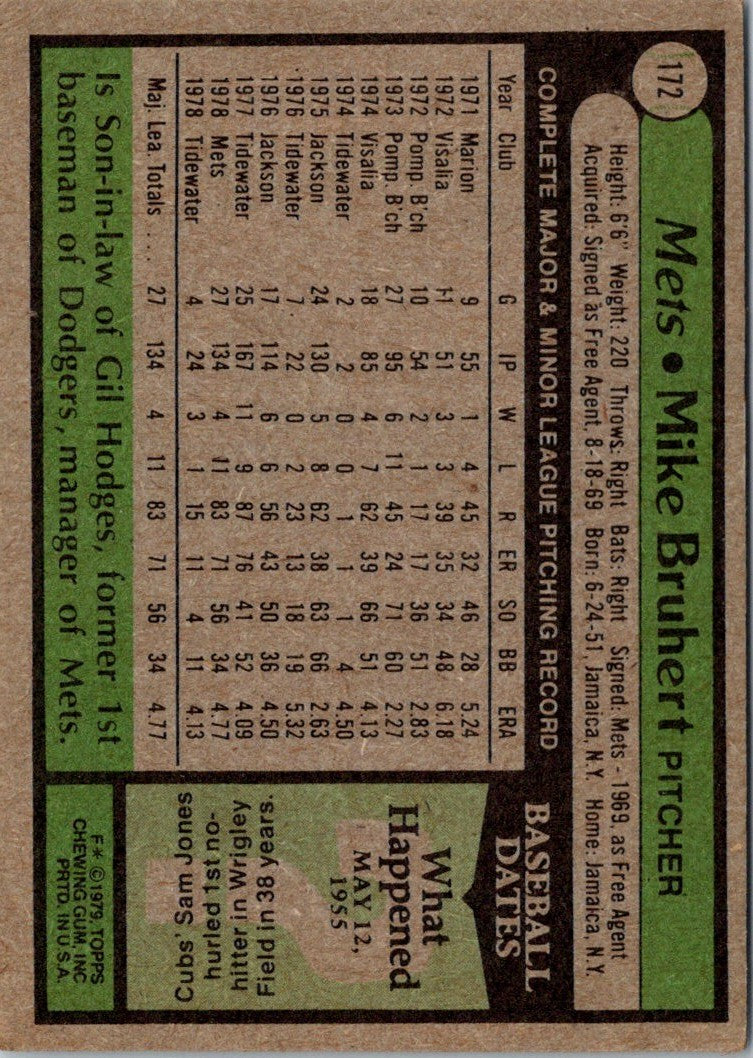 1979 Topps Mike Bruhert