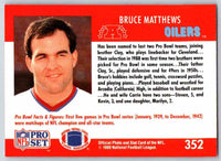 1990 Pro Set Bruce Matthews #352