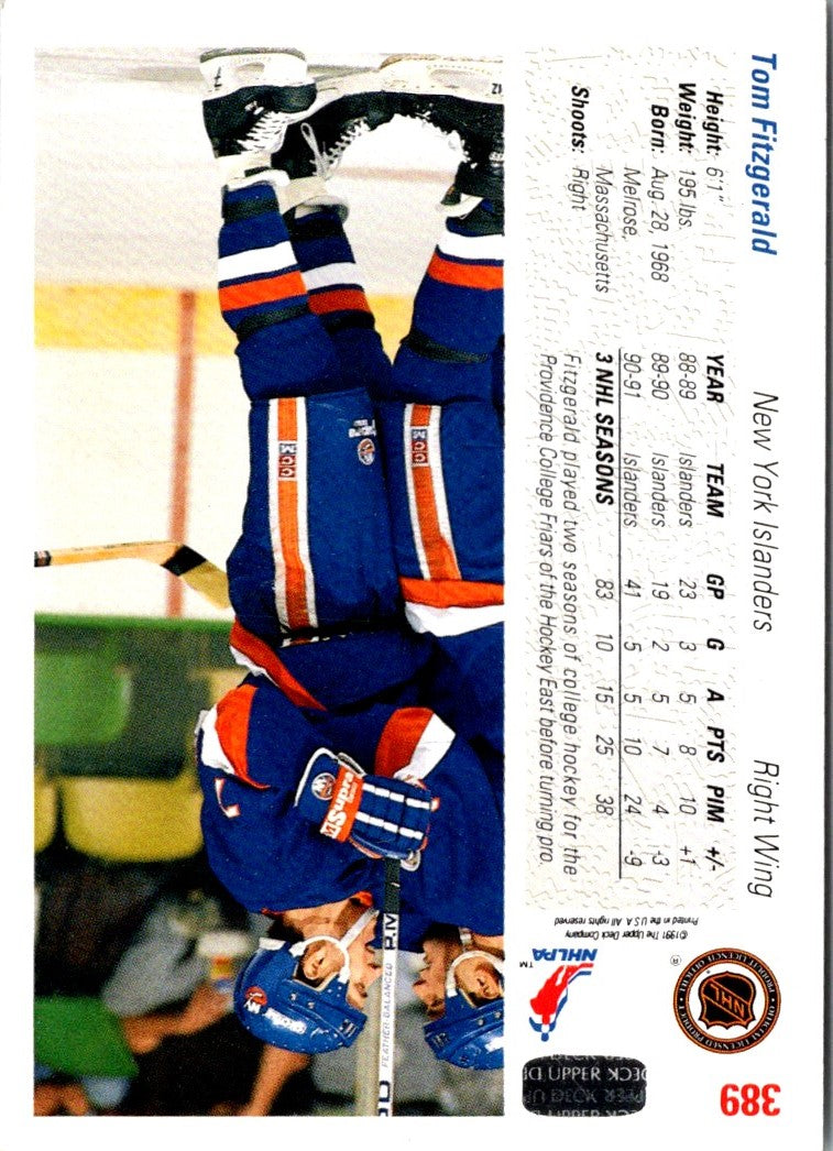 1991 Upper Deck Tom Fitzgerald