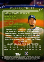 2015 Stadium Club Josh Beckett #240