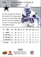 2008 Upper Deck First Edition Tashard Choice #193 Rookie