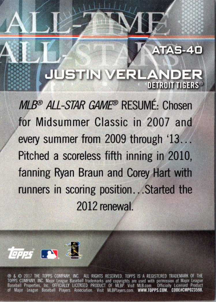 2017 Topps All-Time All-Stars Justin Verlander