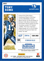 2017 Panini Contenders Draft Picks Tony Romo #97