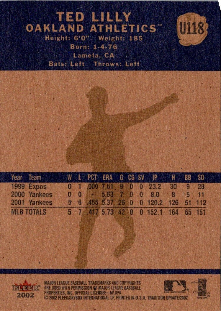 2002 Fleer Tradition Update Ted Lilly