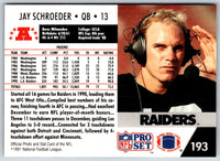 1991 Pro Set Jay Schroeder #116