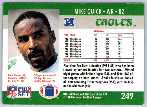 1990 Proset Mike Quick #249