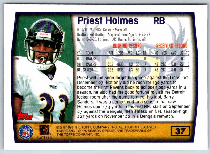 1999 Topps Priest Holmes