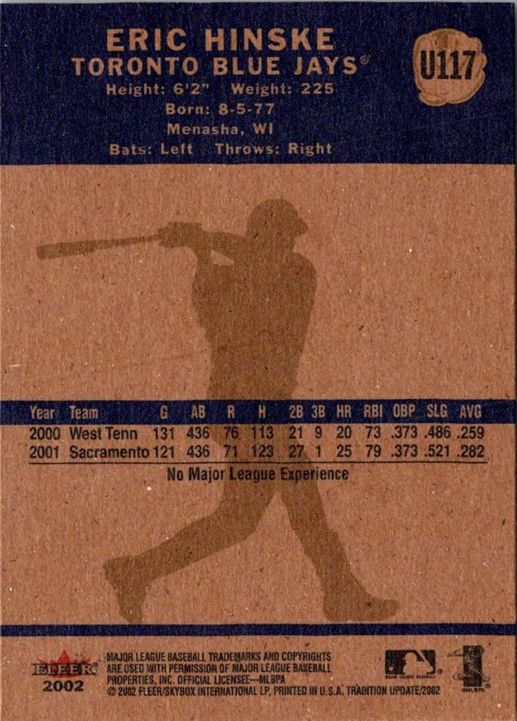 2002 Fleer Tradition Update Eric Hinske