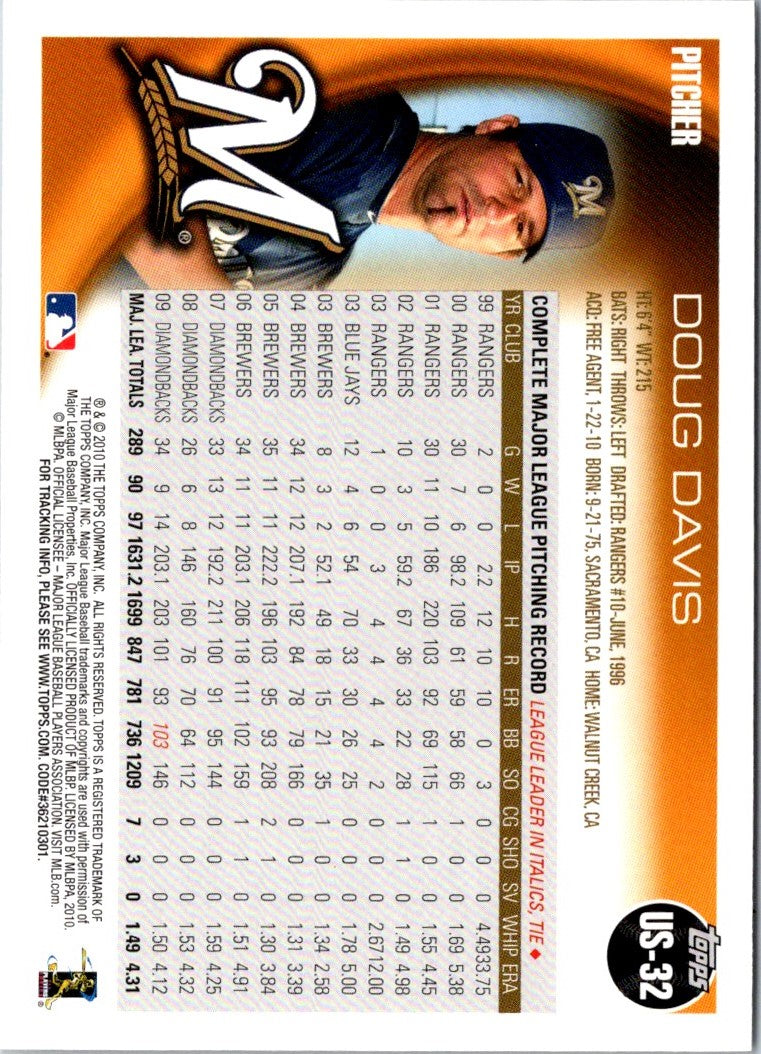 2010 Topps Update Doug Davis