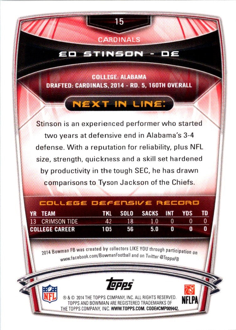 2014 Bowman Rookies Ed Stinson