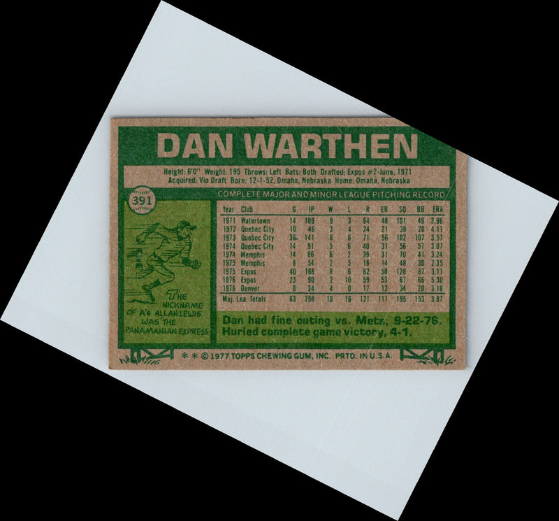 1977 Topps Dan Warthen