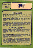 1982 O-Pee-Chee Fred Lynn #252