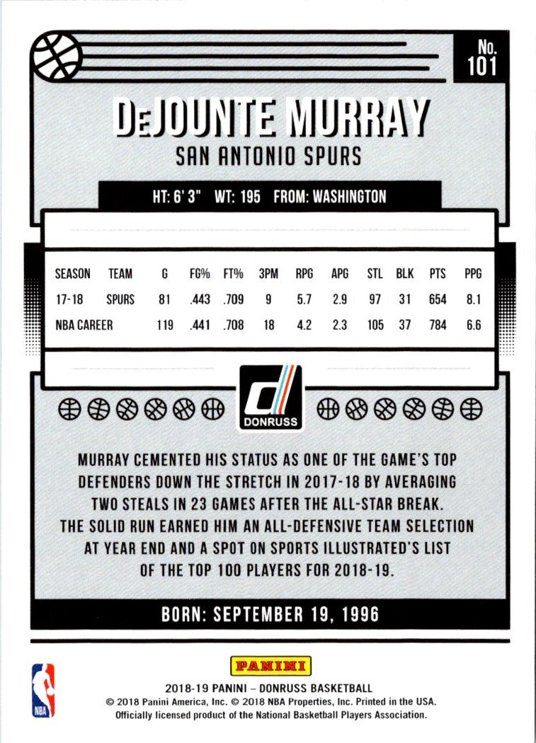 2018 Donruss Dejounte Murray