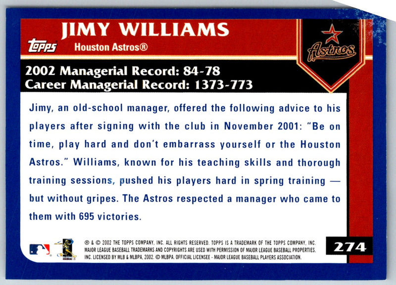 2003 Topps Jimy Williams