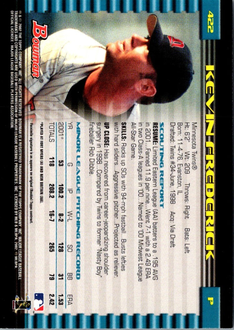 2002 Bowman Kevin Frederick