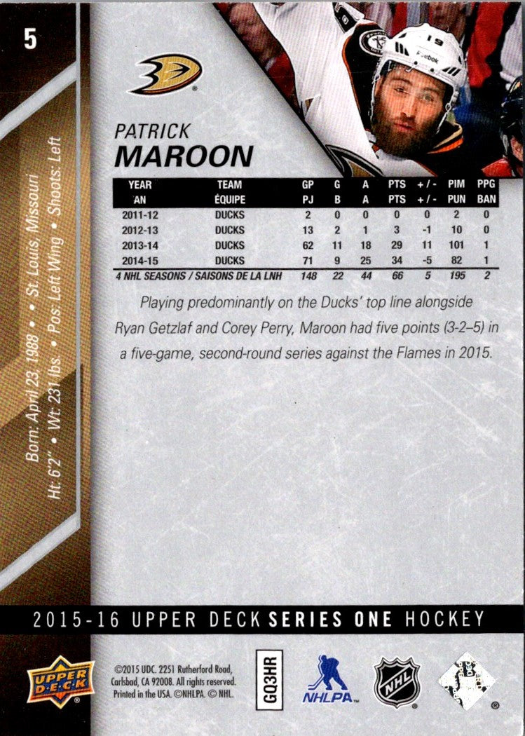 2015 Upper Deck UD Exclusives Pat Maroon