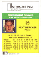 1990 CMC Richmond Braves Kent Mercker #27