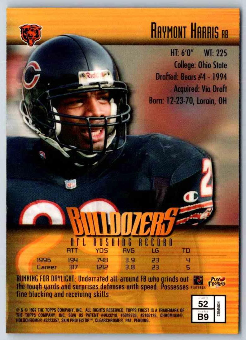1997 Topps Finest Football Raymont Harris