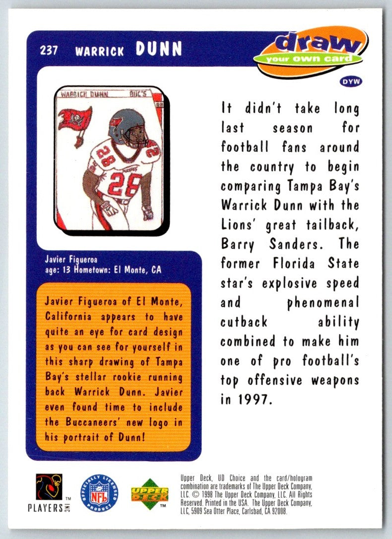1998 UD Choice Warrick Dunn