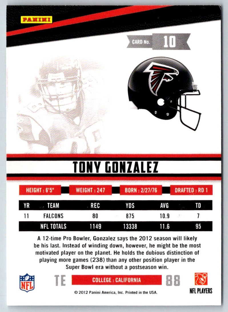 2012 Panini Absolute Hall Worthy Tony Gonzalez