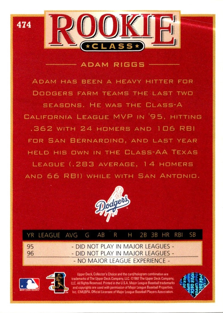 1997 Collector's Choice Adam Riggs