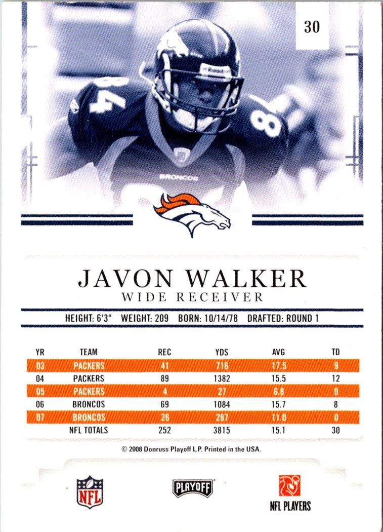 2008 Playoff Prestige Javon Walker