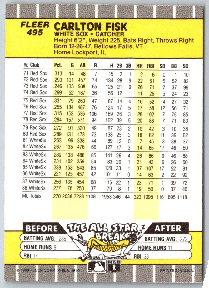 1989 Fleer Carlton Fisk