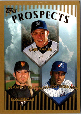 1999 Topps Gabe Kapler/Armando Rios/Fernando Seguignol #432