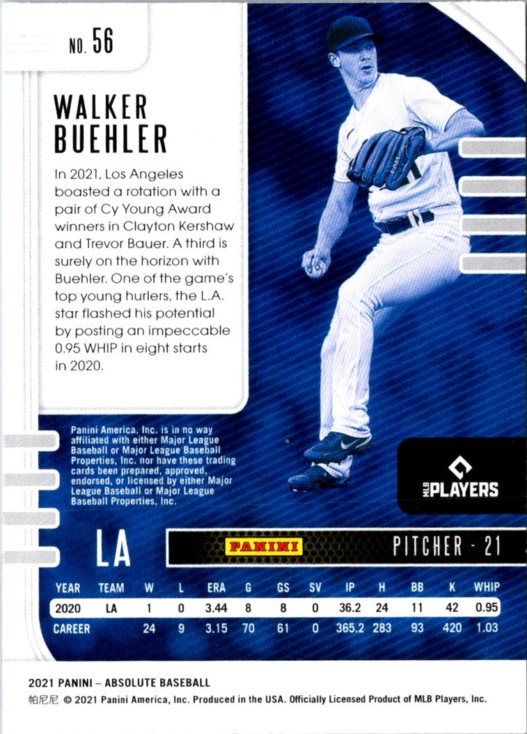 2021 Panini Absolute Walker Buehler