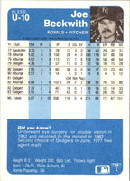 1984 Fleer Update Joe Beckwith #U-10