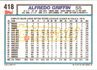 1992 Topps Alfredo Griffin #418