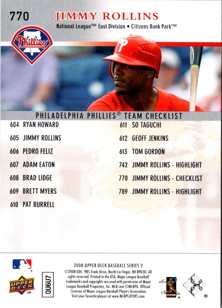 2008 Upper Deck Jimmy Rollins