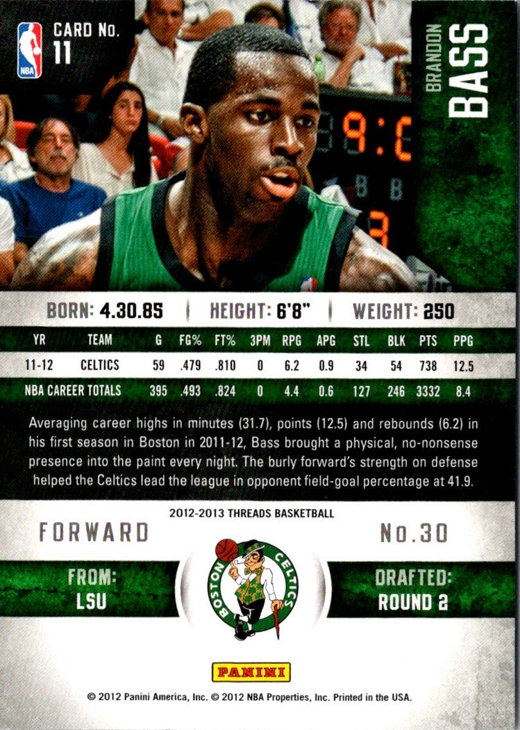 2012 Panini Threads Brandon Bass