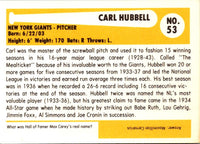 1980 SSPC HOF Carl Hubbell #53