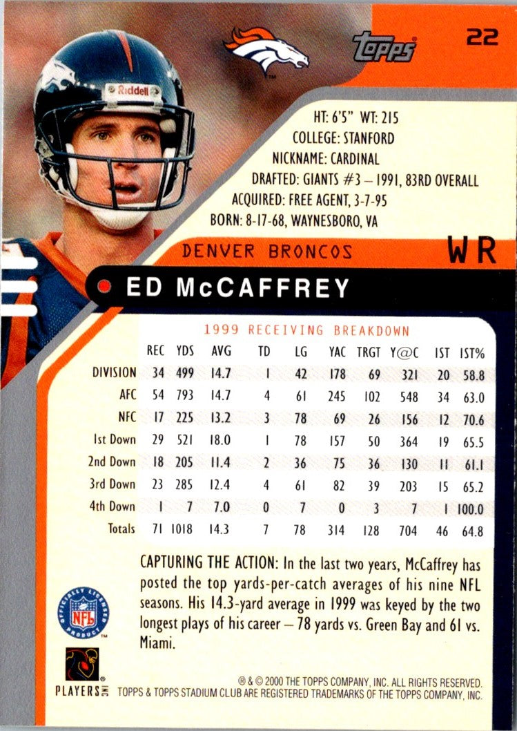 1999 Topps Gold Label Ed McCaffrey