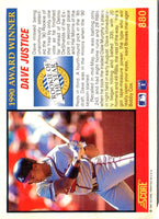 1991 Score Dave Justice #880