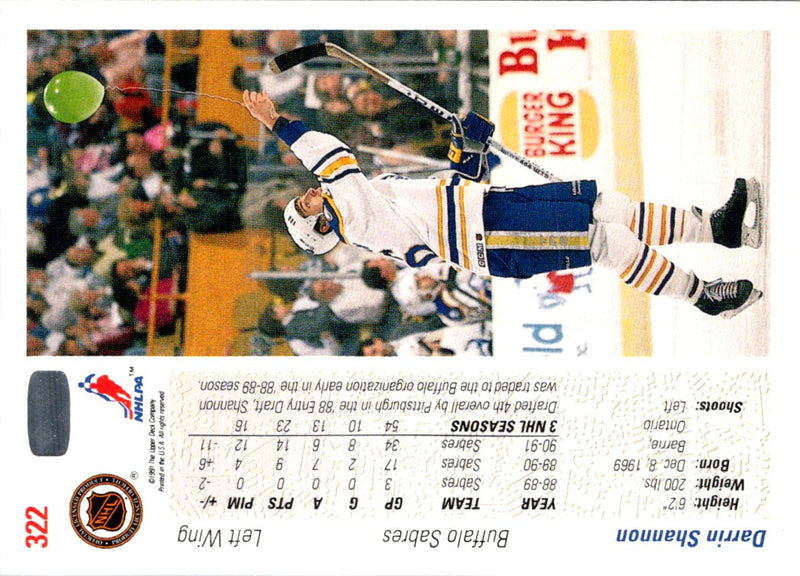 1991 Upper Deck Darrin Shannon