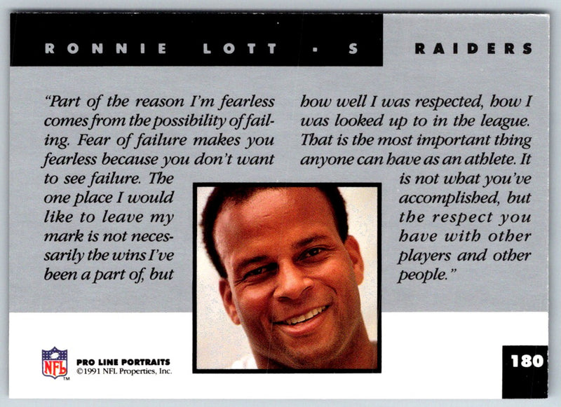 1991 Pro Line Portraits Ronnie Lott