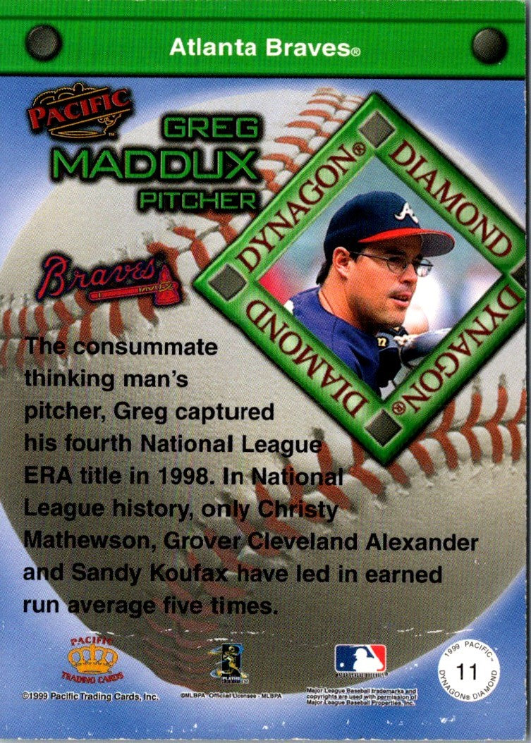 1999 Pacific Dynagon Diamond Greg Maddux