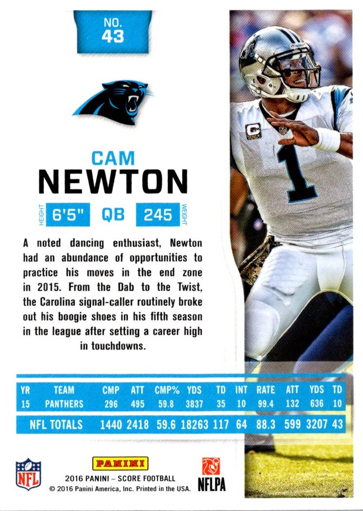 2016 Score Cam Newton