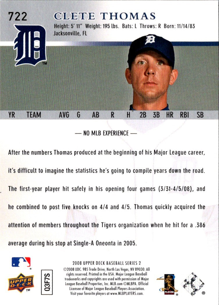 2008 Upper Deck Clete Thomas