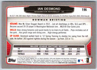 2013 Bowman Ian Desmond #196