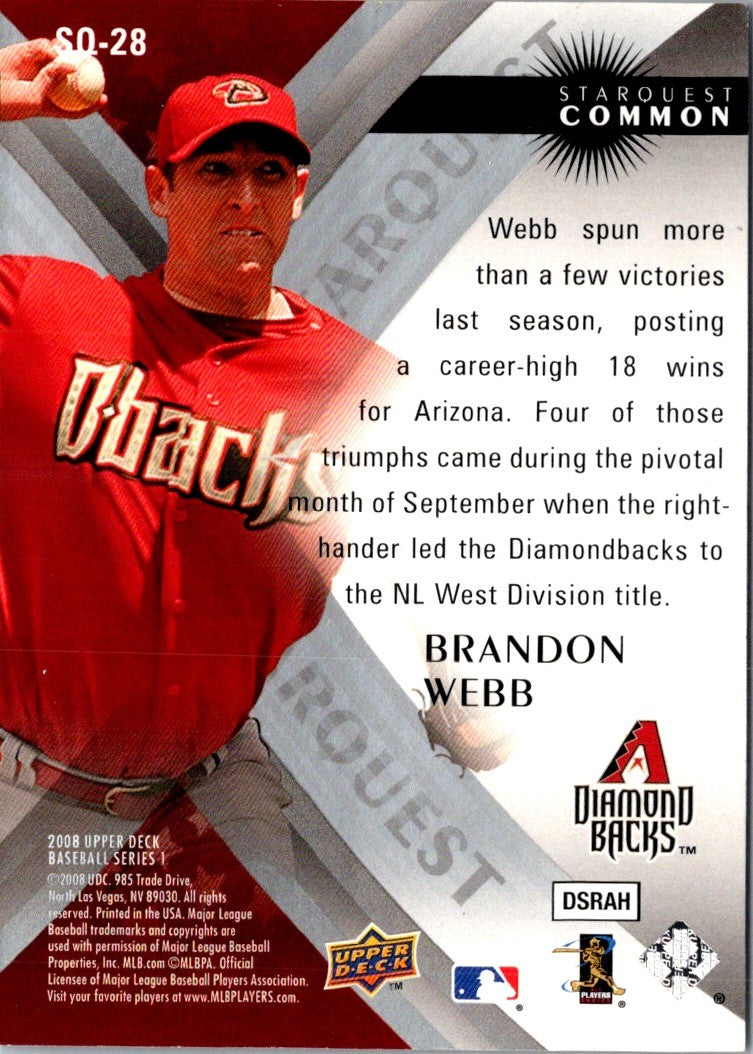 2008 Upper Deck StarQuest Brandon Webb