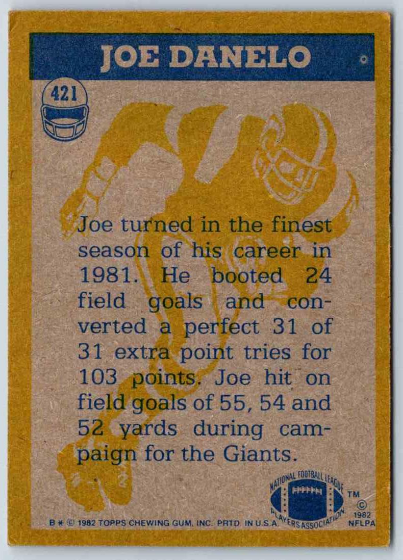 1982 Topps Joe Danelo