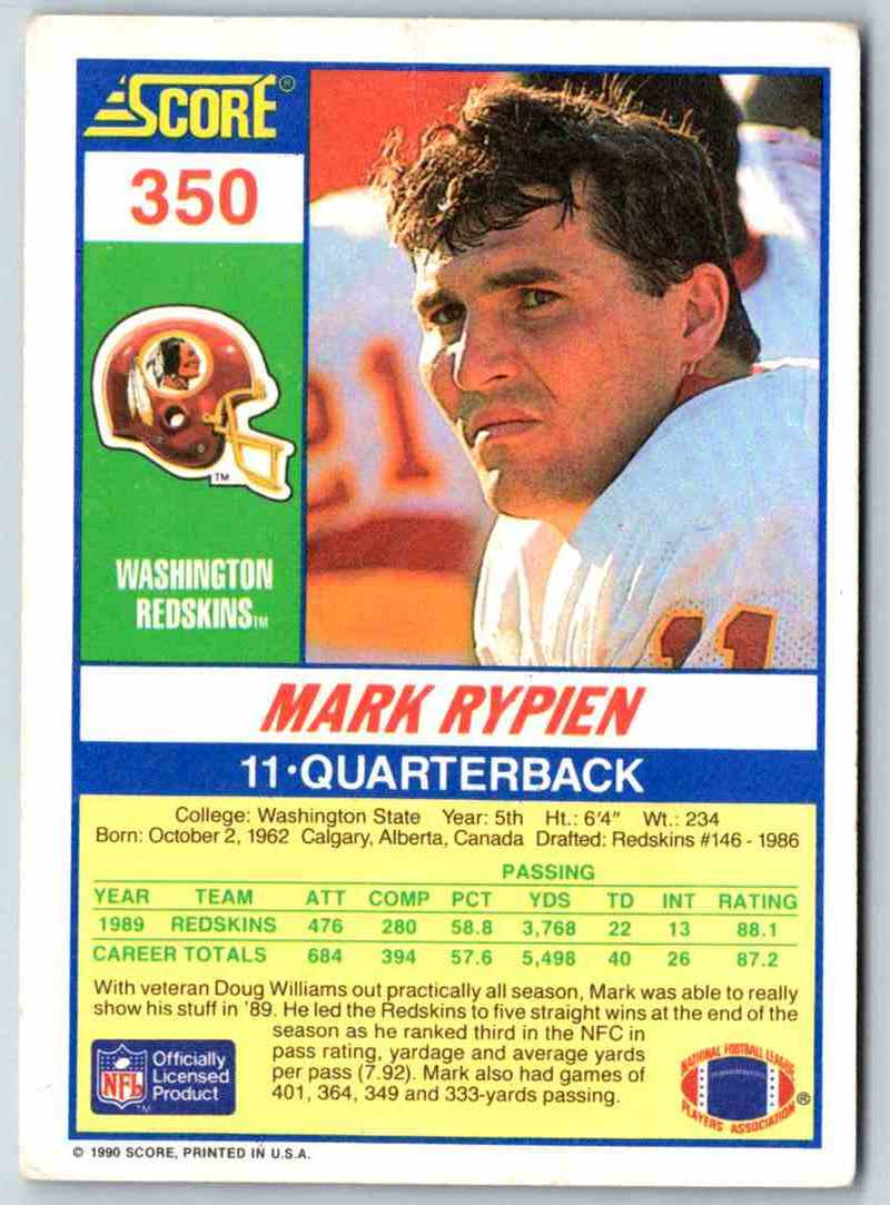 1990 Score Mark Rypien