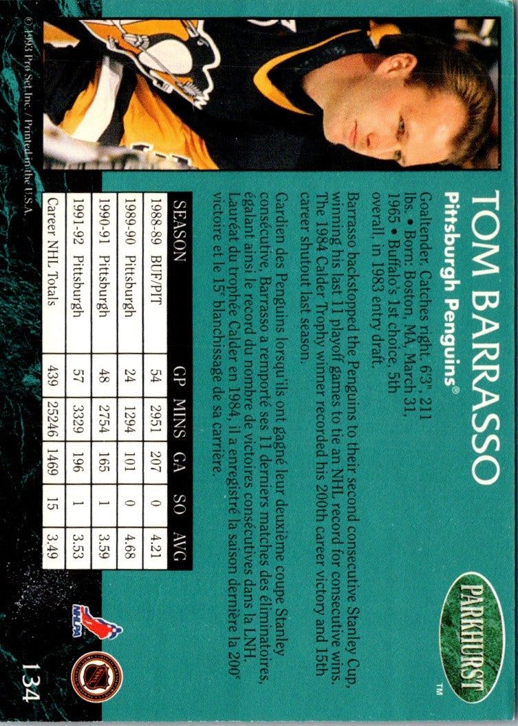 1992 Parkhurst Tom Barrasso